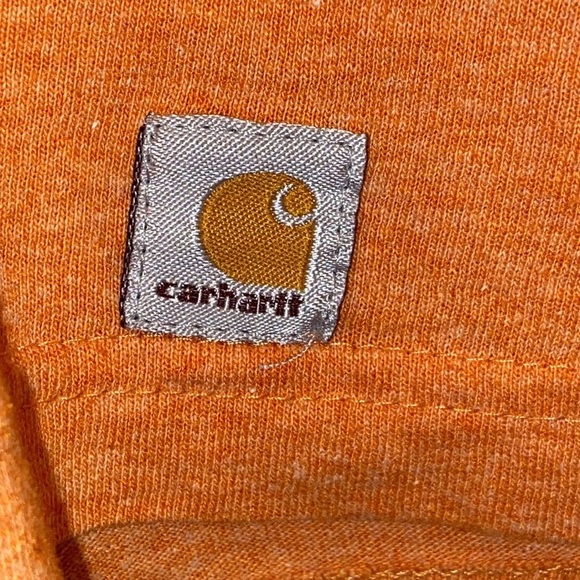 Carhart for Women Orange V-neck Soft Minimalist Pullover T-shirt 4789 - Picture 2 of 7